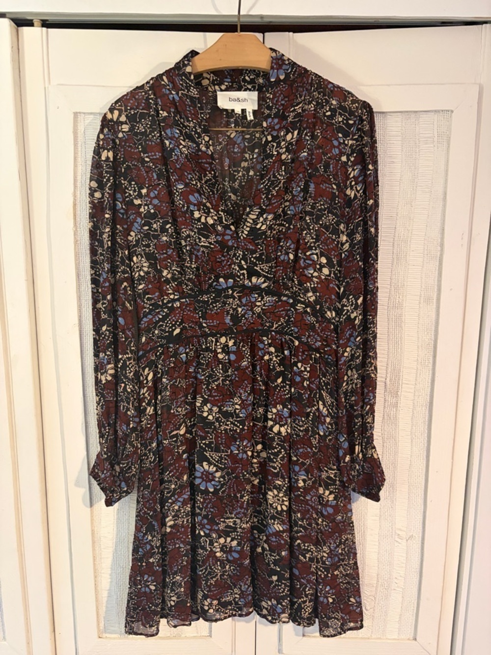 ba&sh Giani Paisley Print Long Sleeved Mini Dress SZ M - Picture 5 of 8